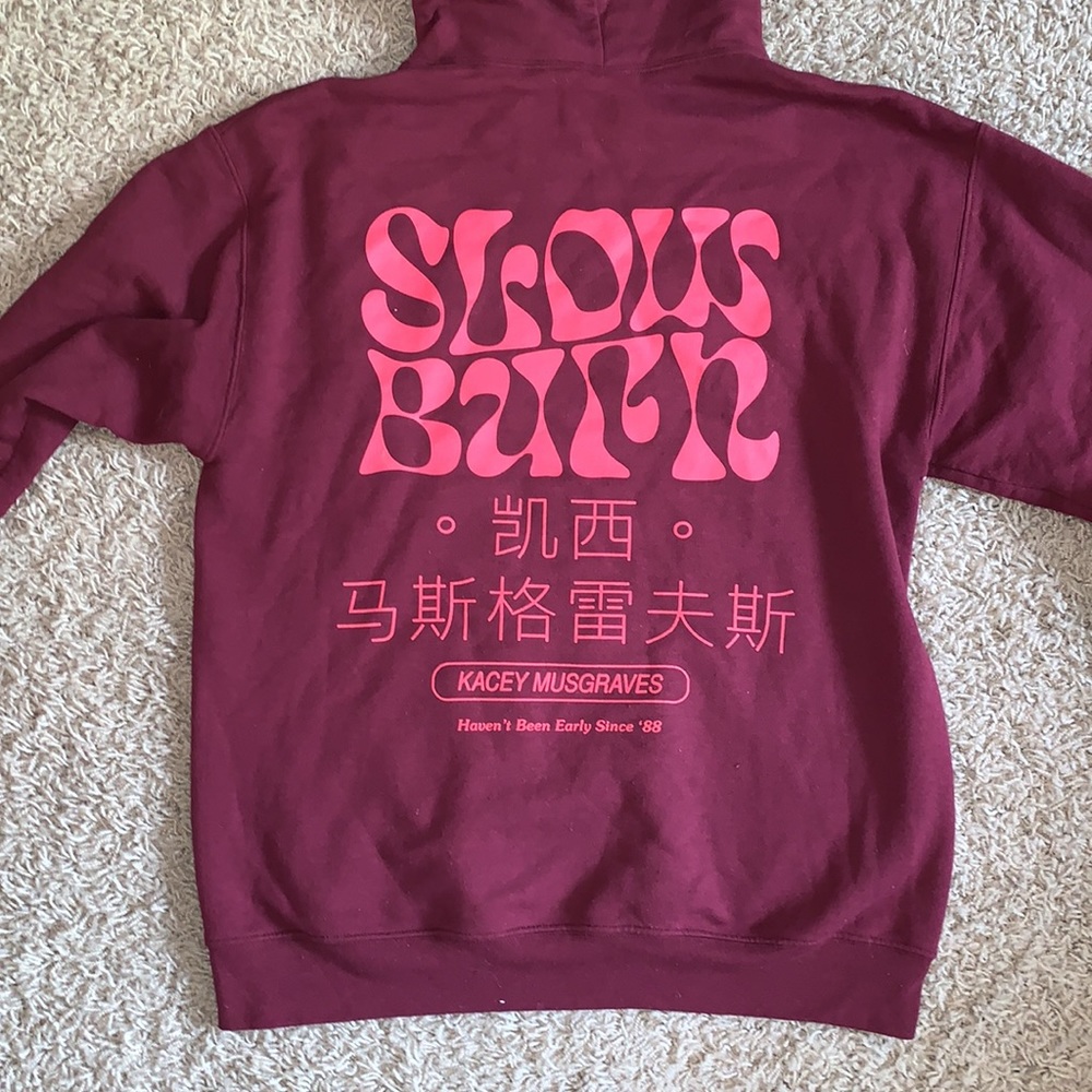 Kacey Musgraves Slow Burn Maroon Hoodie, Size M